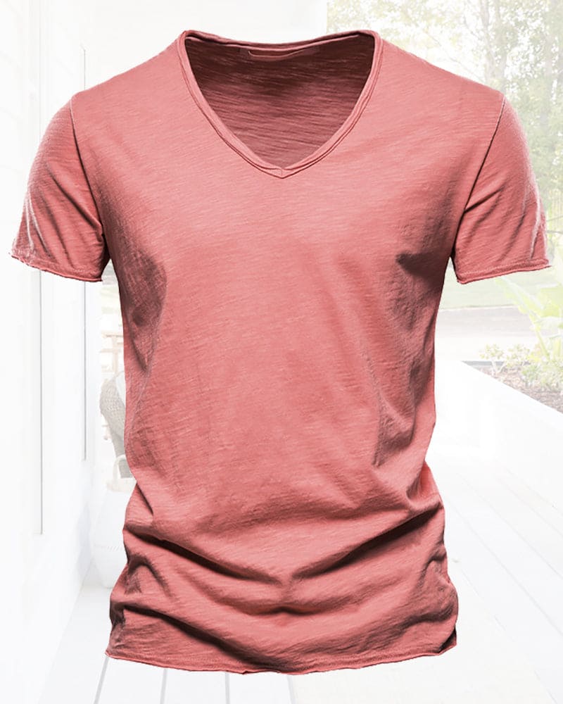 Lotte | Eenvoudig T-shirt met V-hals en korte mouwen
