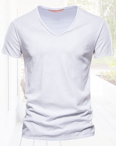 Lotte | Eenvoudig T-shirt met V-hals en korte mouwen