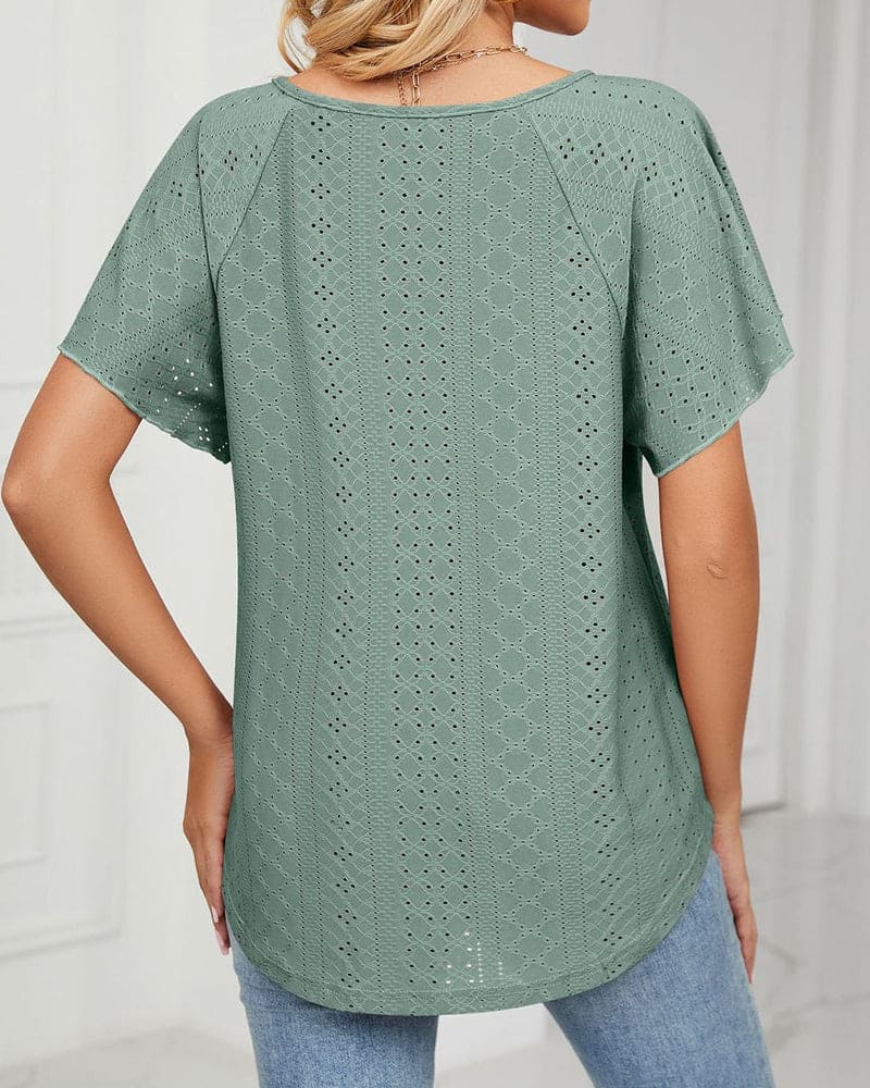 Lotte | T-shirt met veters en korte mouwen