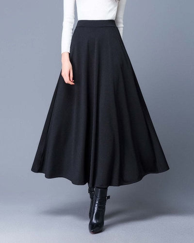 Maud | Lange rok met hoge taille in een effen kleur