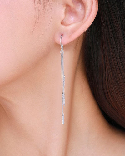 Chloë | Zilveren hangende oorbellen