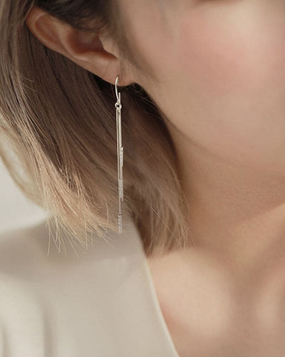 Chloë | Zilveren hangende oorbellen