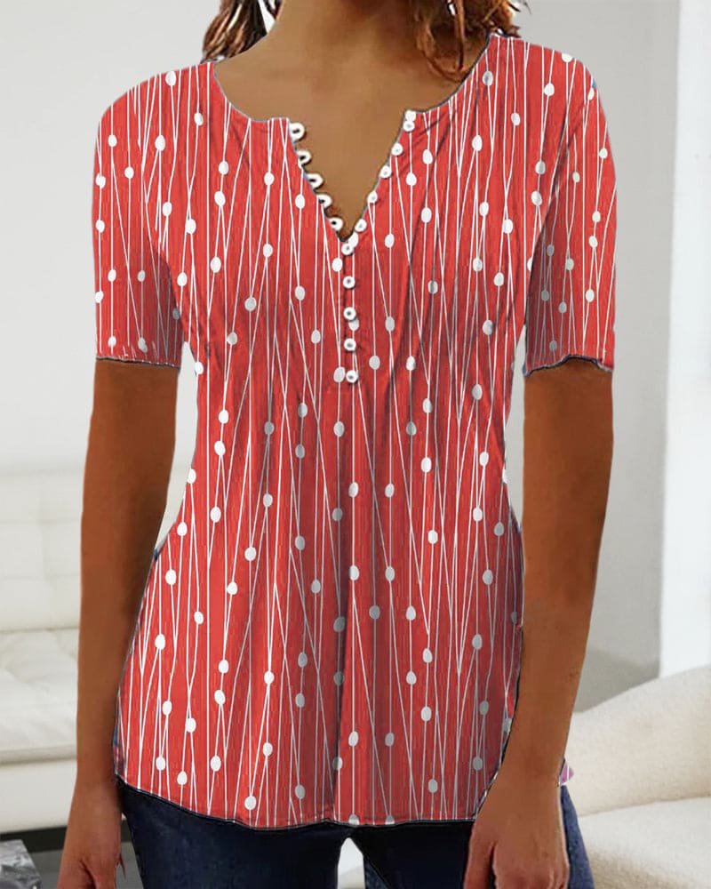 Zara | Puntige blouse met polkadots en V-hals