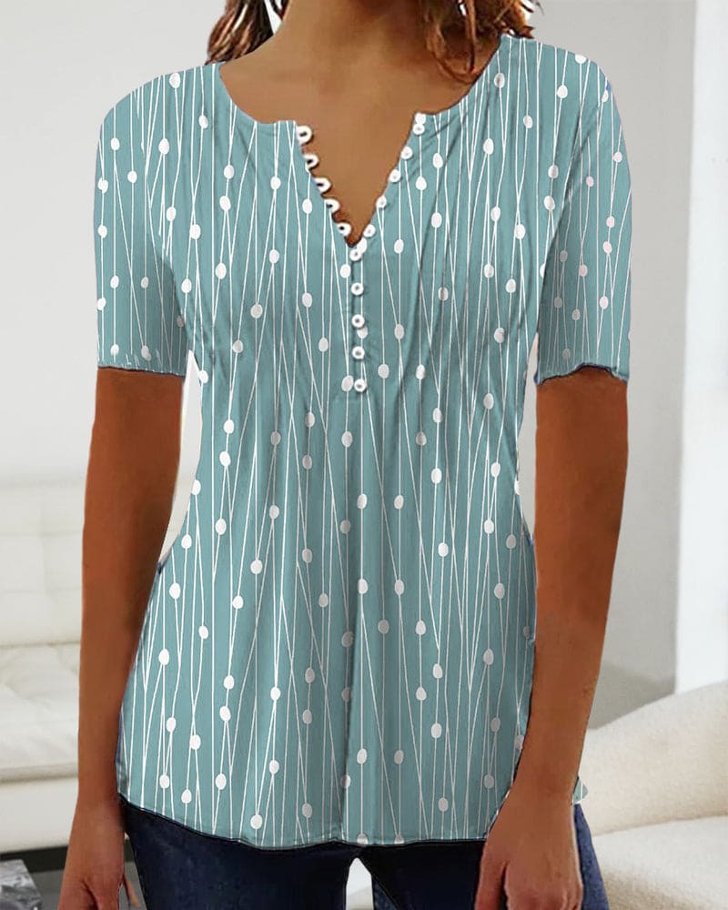 Zara | Puntige blouse met polkadots en V-hals