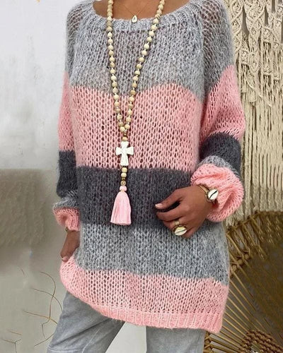 Leroy -  Sweater met ronde hals en kleurblokkering