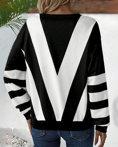 Cato | Sweater met print in de vorm van de letter V